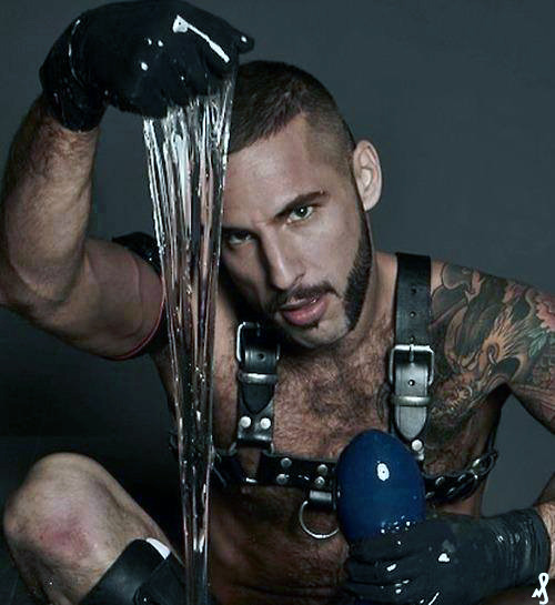 Man With Lube On Gloves